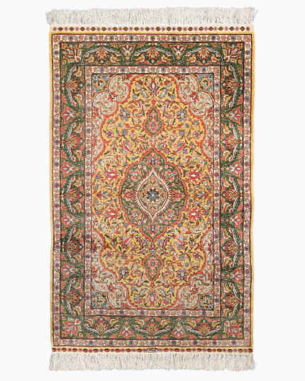 Signed Hereke Silk Rug